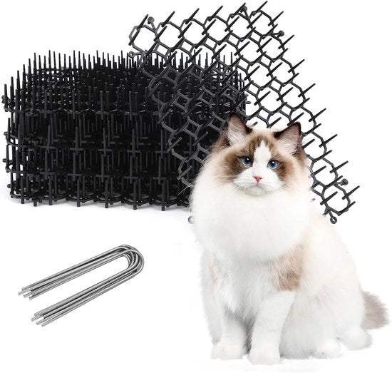 12 pezzi di tappeti spigolati da gatti - tappeto da gatti con spine - repellente per gatti con spine - schermo per animali da compagnia - con 8 spine - dispositivo di allarme per Casa, Giardino, Finestra, Sedia (20 x15cm)