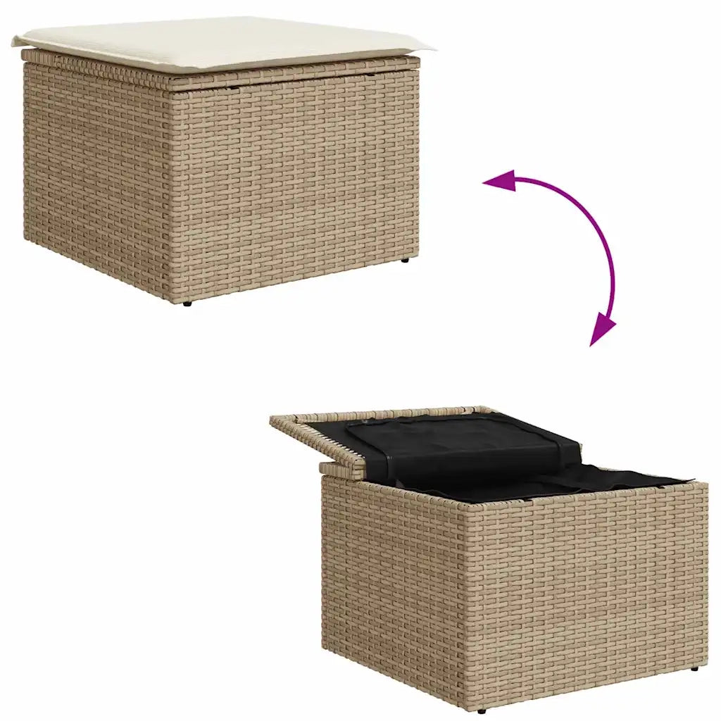 Set Divano da Giardino 7 pcs Beige e Crema polyrattan 3356272