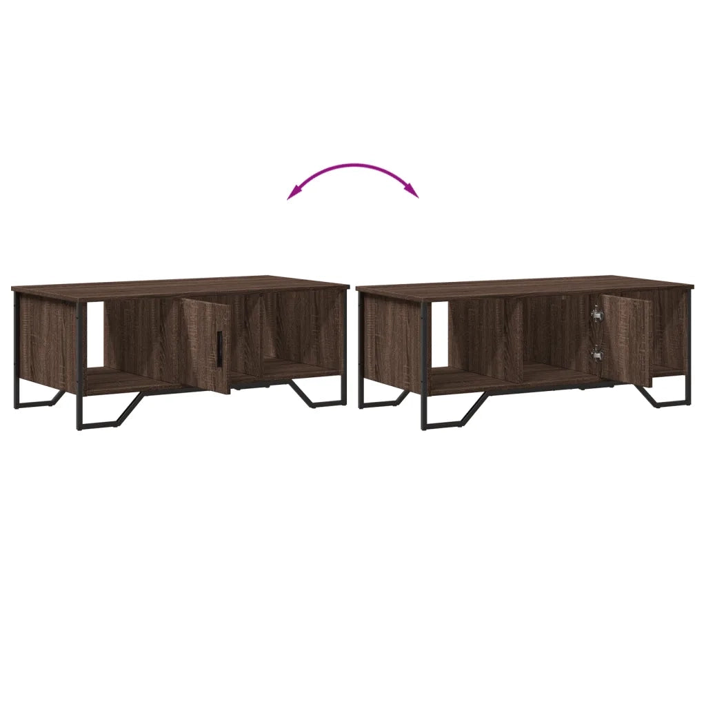 Tavolino Salotto-Tavolino da soggiorno-Tavolo Rovere Marrone 100x51x40 cm Legno Multistrato 600282