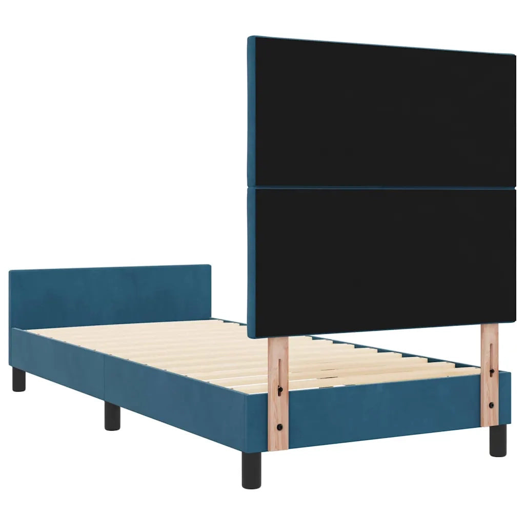 Letto a molle con testiera Blu Scuro 90 x 200 cm Velluto 3344985