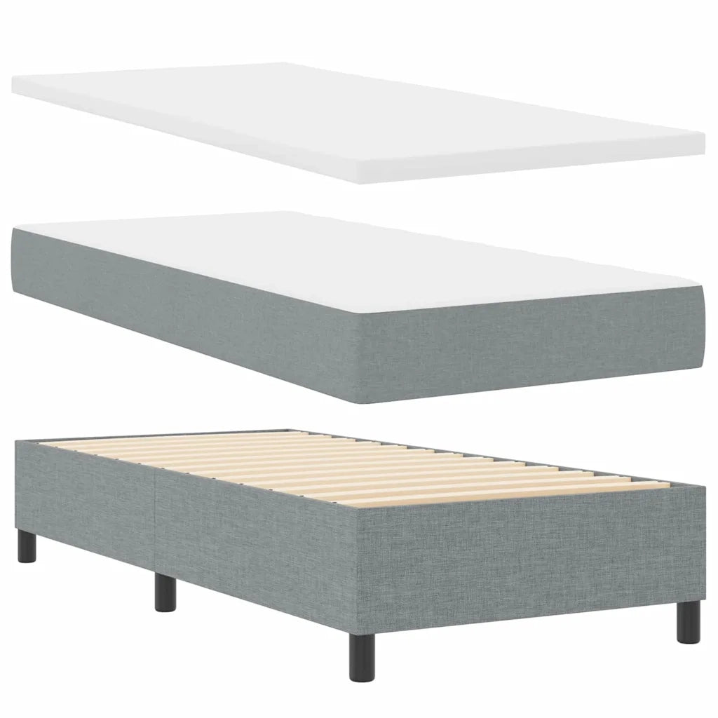Letto a molle con materasso Grigio chiaro 100 x 200 cm Tessuto 3339441
