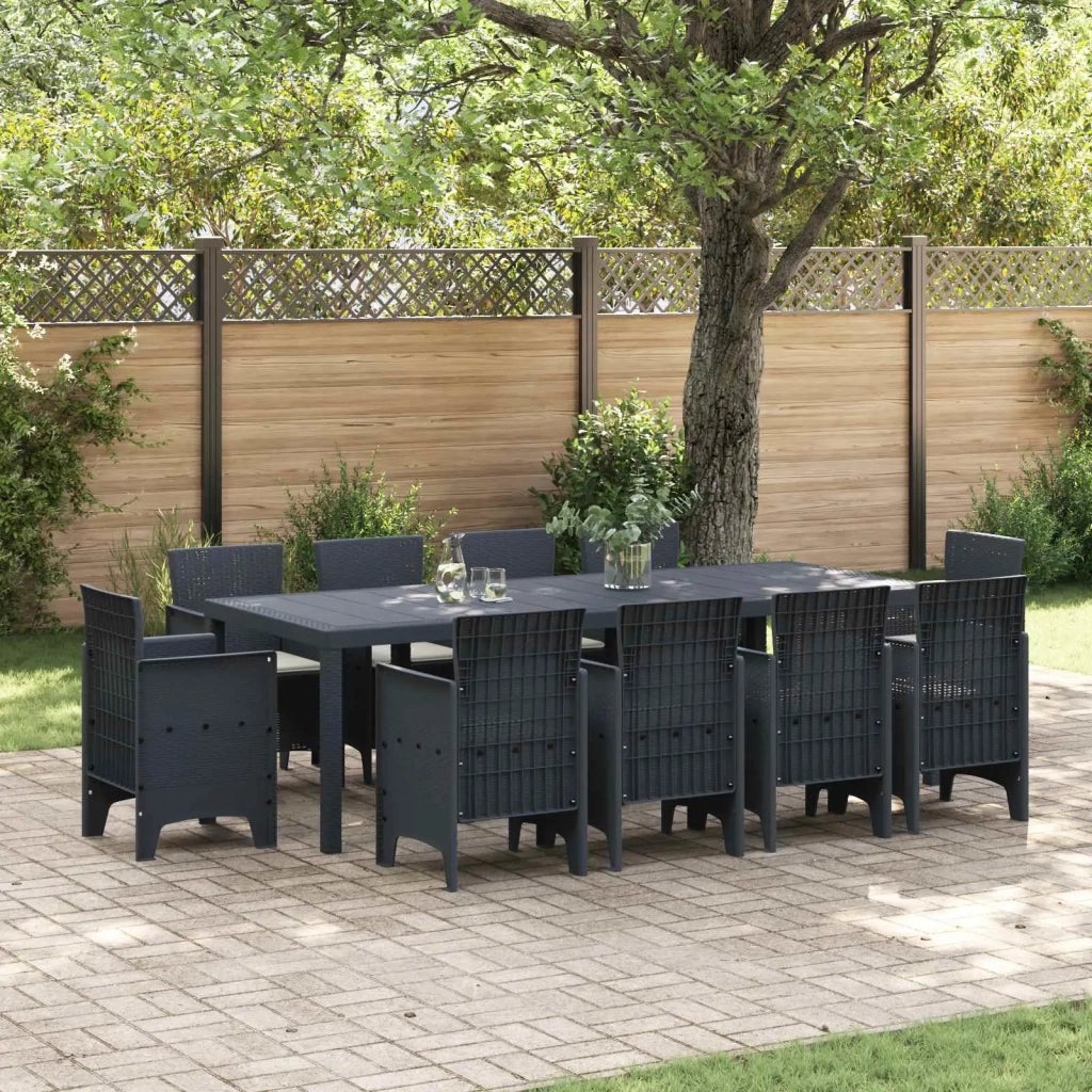 Set da Pranzo per Giardino 11 pcs Antracite Polipropilene