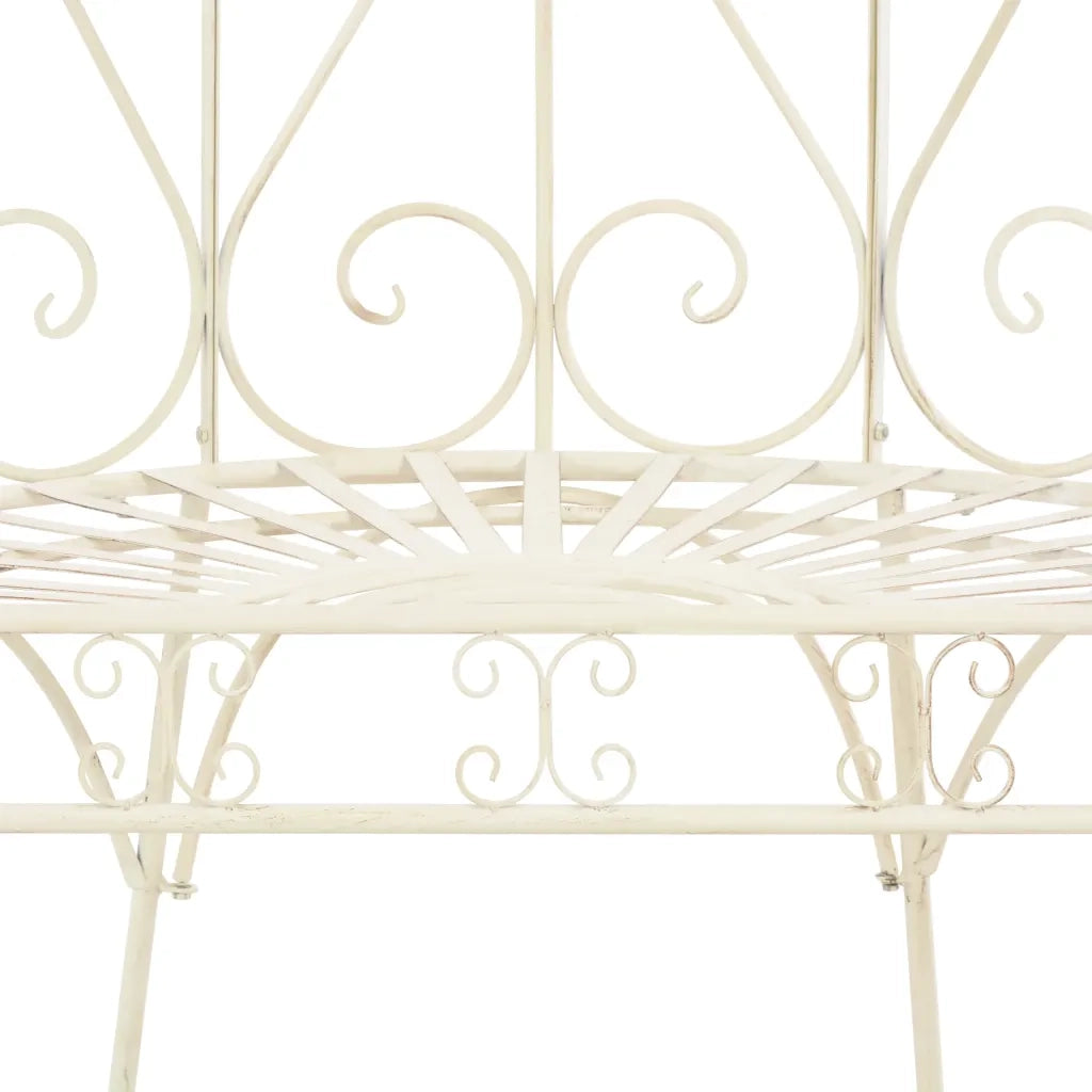Panchina da Giardino | Panca da Giardino 95 cm in Ferro Bianco Anticato