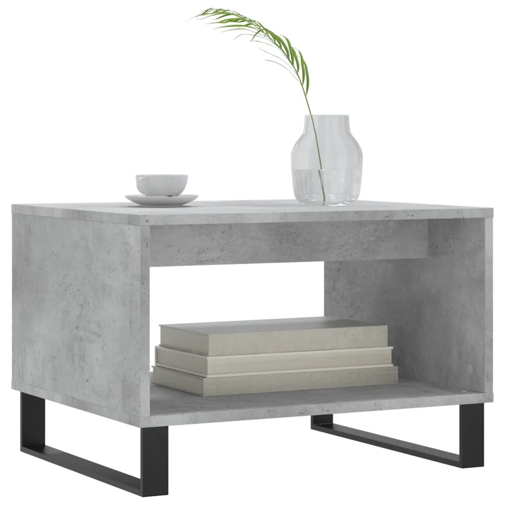 Tavolino da Salotto-Tavolino da soggiorno-Tavolo Grigio Cemento 60x50x40cm Legno Multistrato 608362
