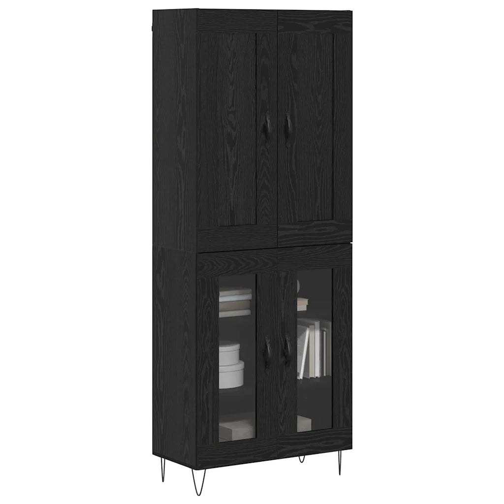 Credenza-Buffet-Armadio da cucina Rovere Nero 69,5 x 34 x 180 cm Legno multistrato 443139