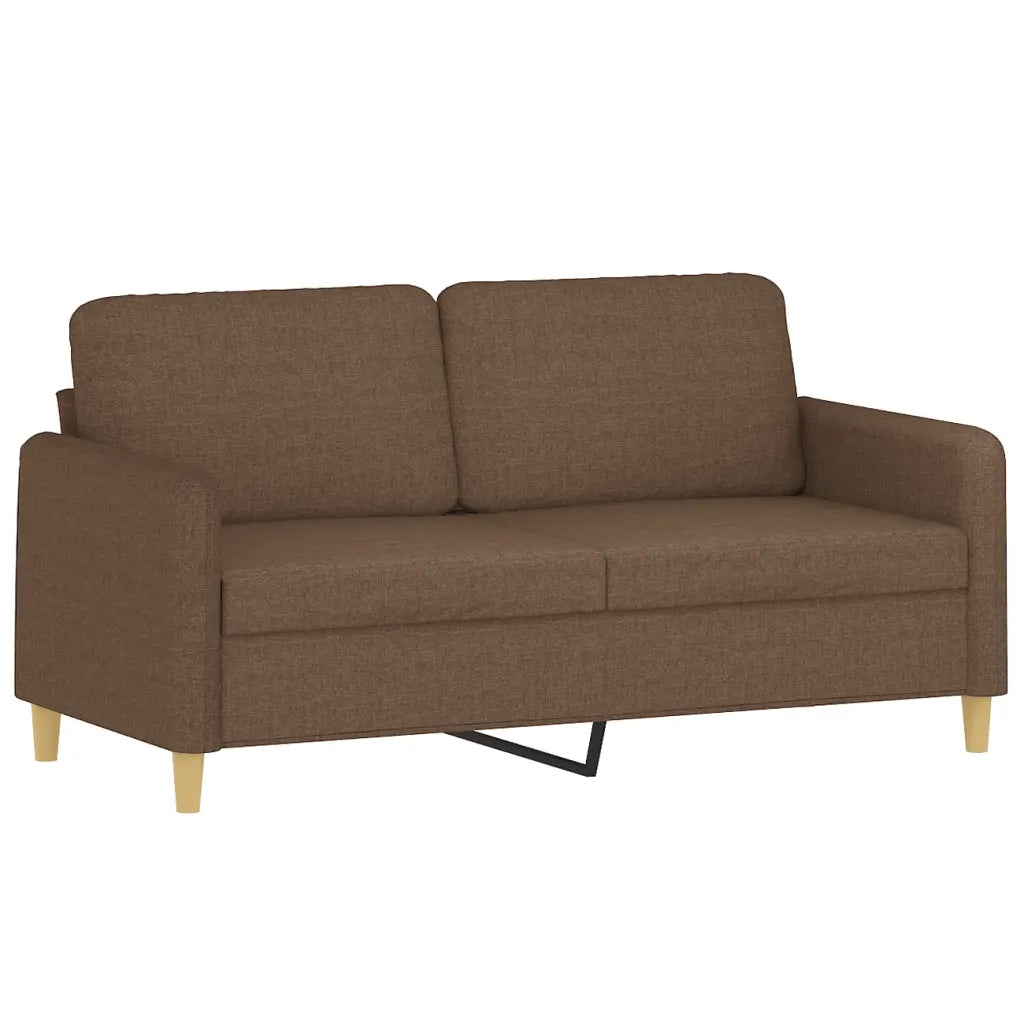 Set di Divani 2 pz con Cuscini Marrone in Tessuto 3202105