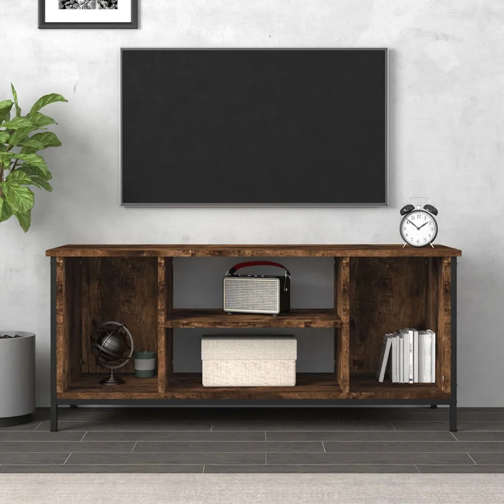 Mobile TV Rovere Fumo 102x35x45 cm in Legno Multistrato 826287
