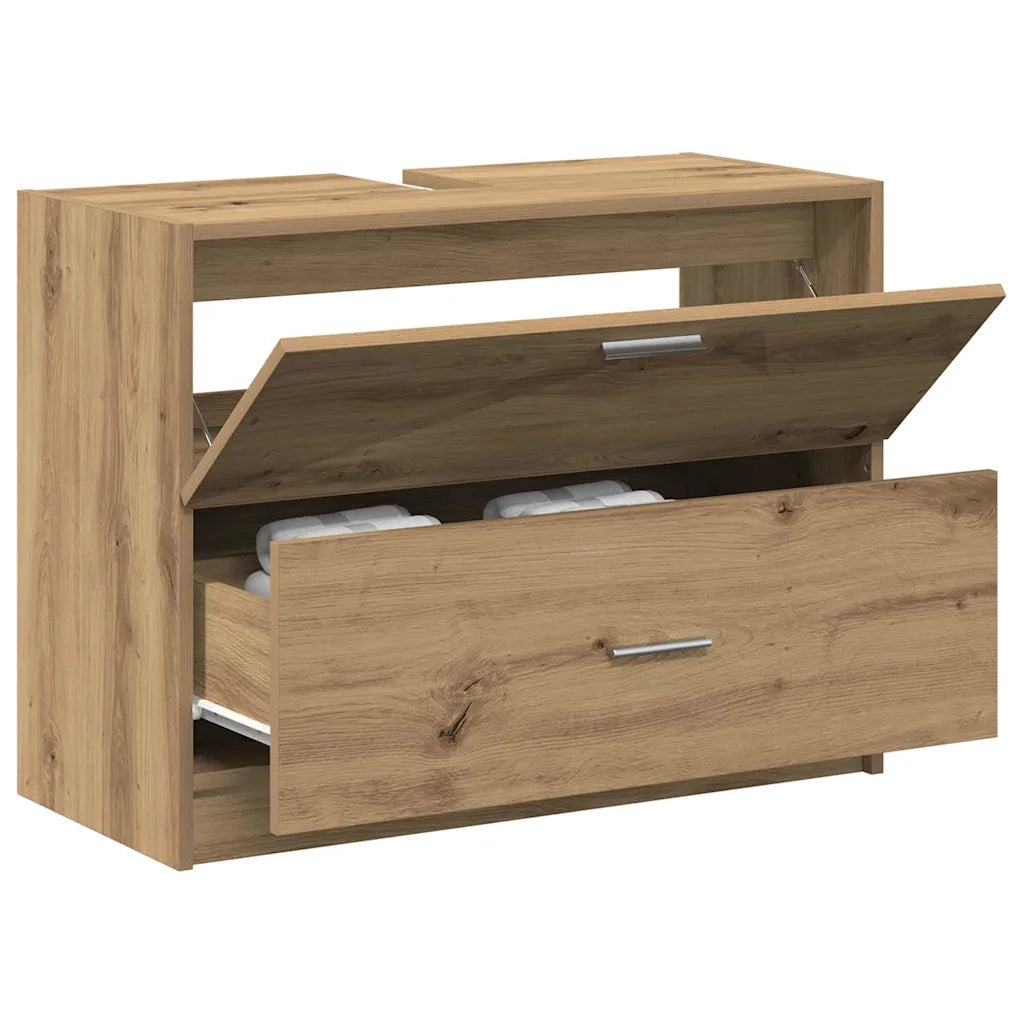 Mobile da Bagno | Armadio da bagno con cassetto Rovere artigianale 78 x 37 x 59 cm