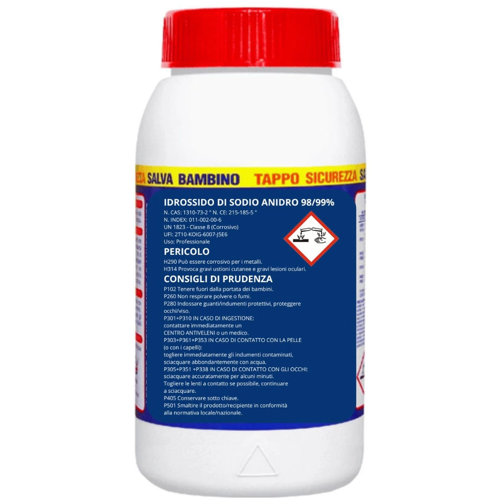 Detergente soda caustica a scaglie 1 kg idrossido di sodio 12 pezzi *** prod tipo 1, confezione 1