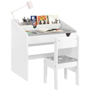 Set Sedia e Tavolino Bambini ¨C Xylo ¨C Legno Grigio con Cassetto Organizzatore 3-6 Anni