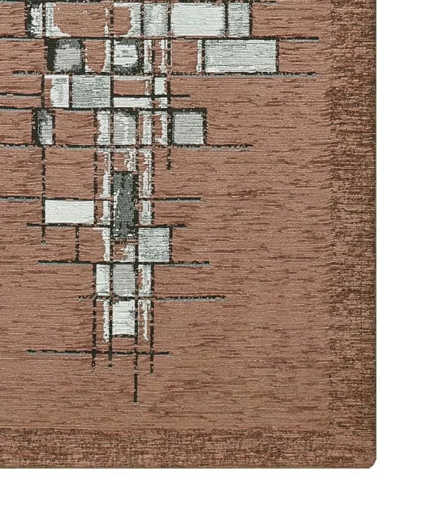 Tappeto moderno PIXEL MARRONE disegno arte contemporanea astratto geometrico, tappetino bagno multiuso lavabile in lavatrice e anti-scivolo cm.55x80