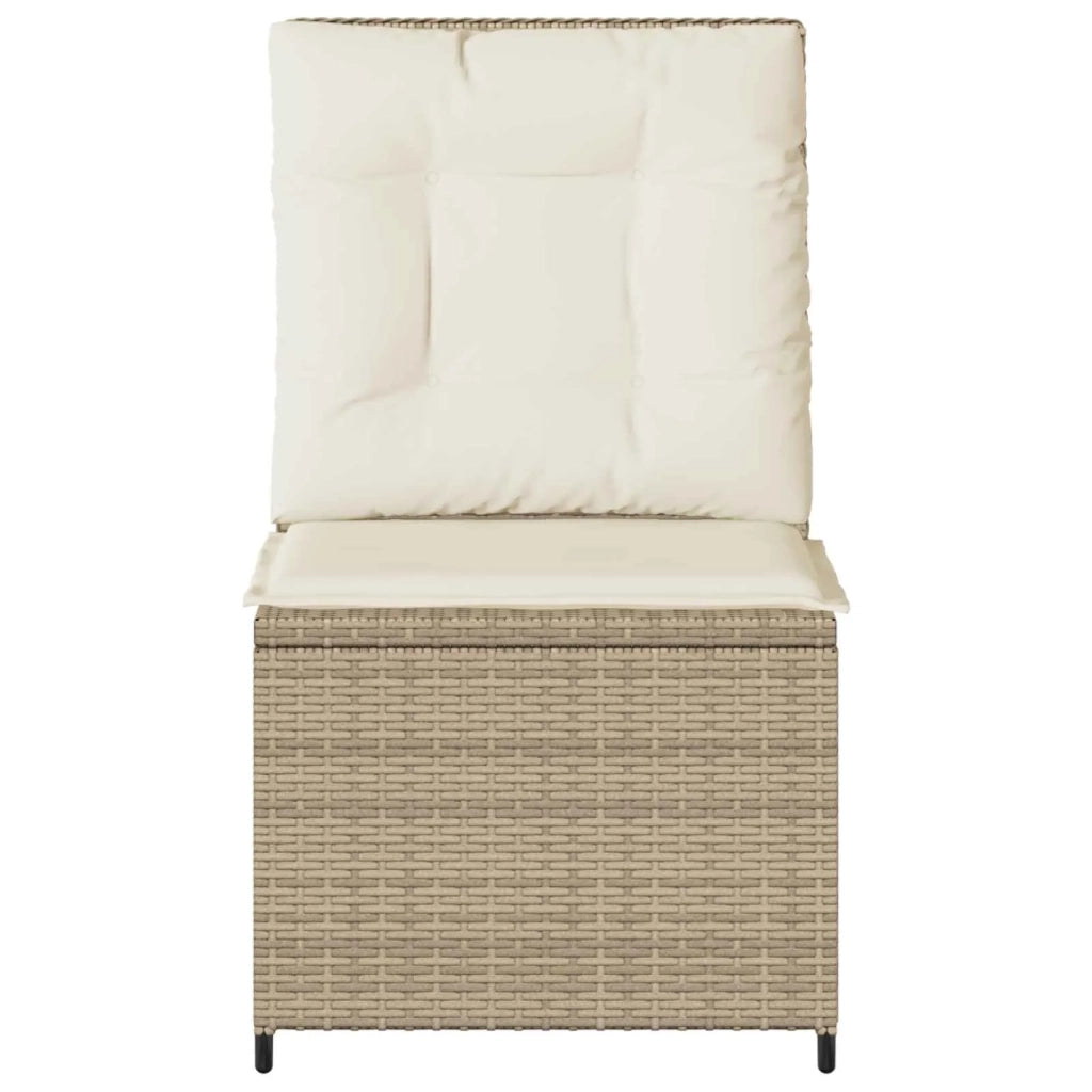 Divano da giardino con cuscino Nero e Bianco Crema polyrattan 3394480