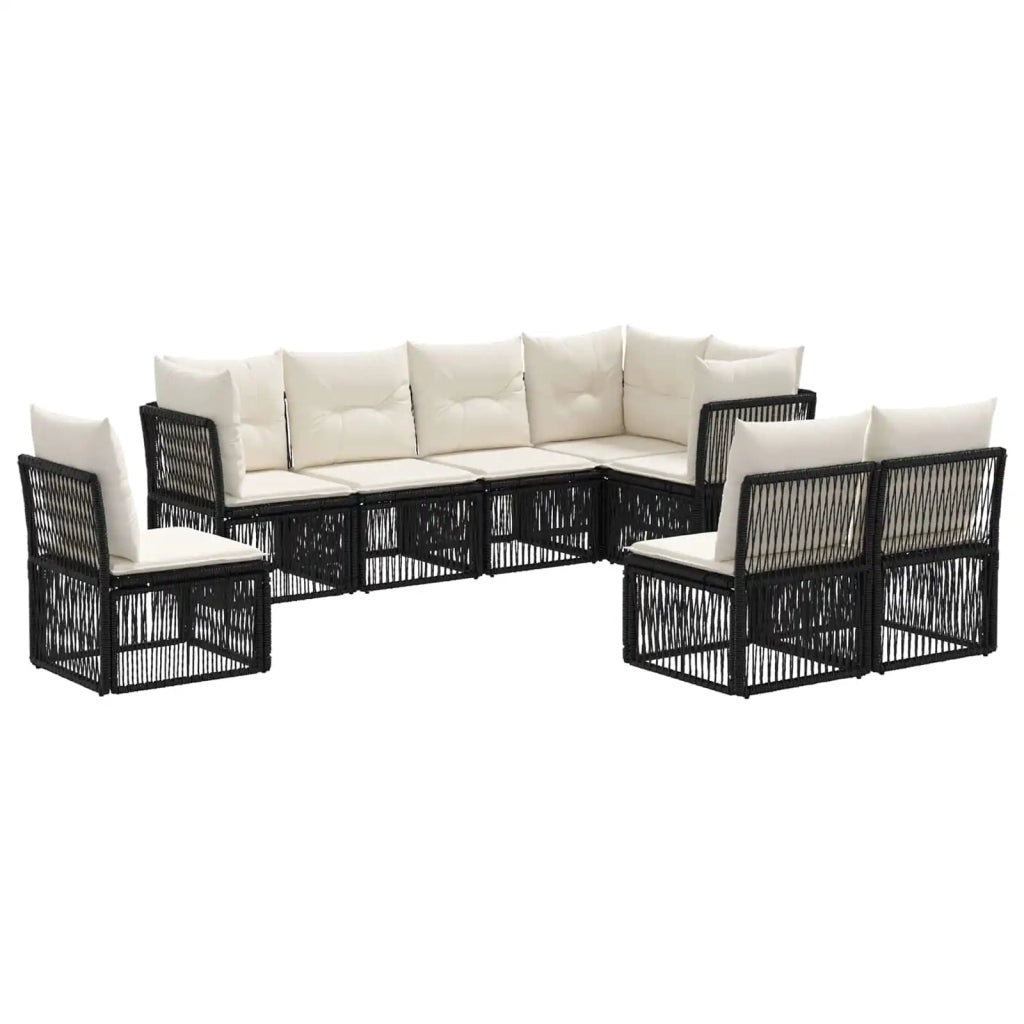 Set Divano da Giardino 8 pz Nero polyrattan 3434239