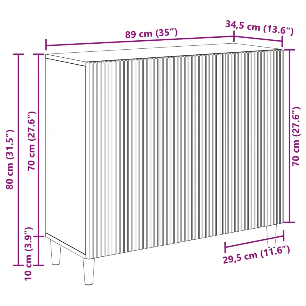 Credenza | Madia | Buffet da pranzo | Armadio da pranzo Rovere Fumo 89 x 34,5 x 80 cm Legno ingegnerizzato