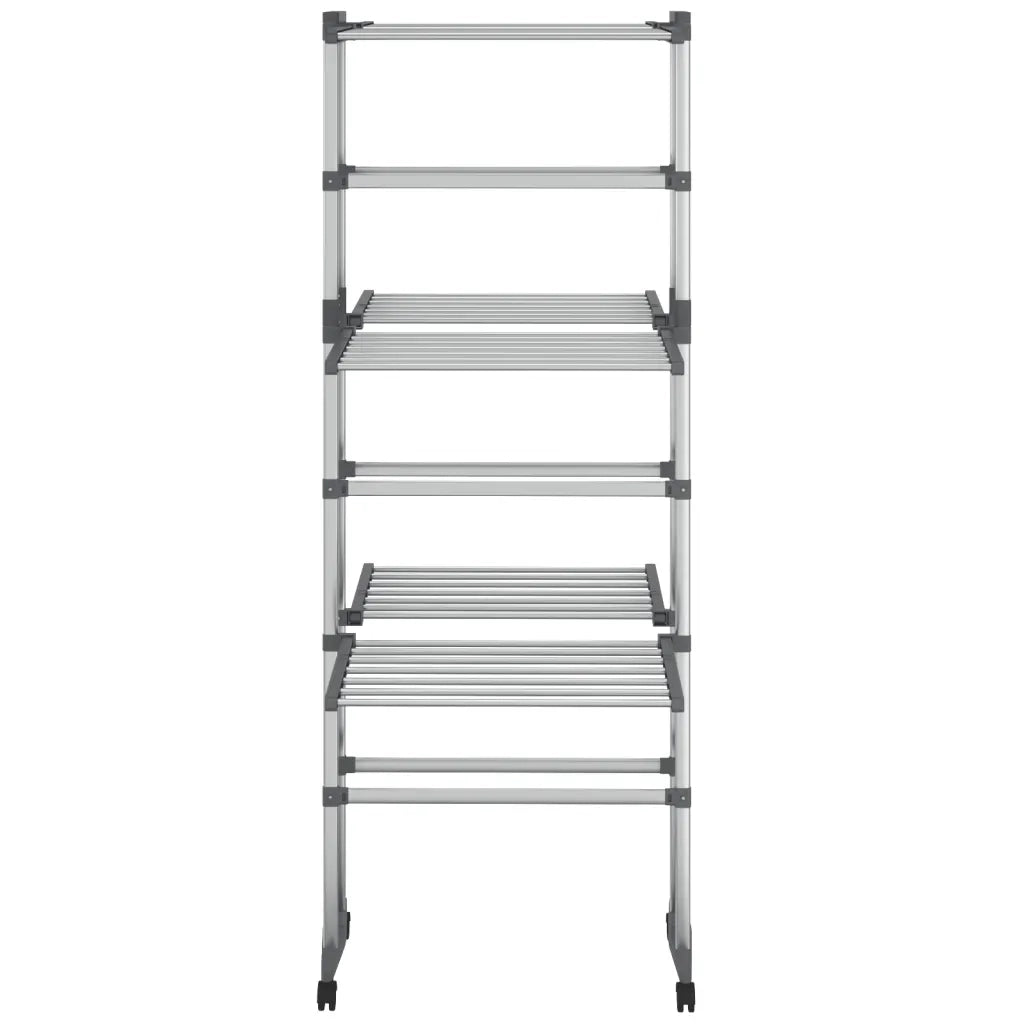 Stendibiancheria a 3 Livelli con Ruote Argento 60x70x129 cm CFW6171812