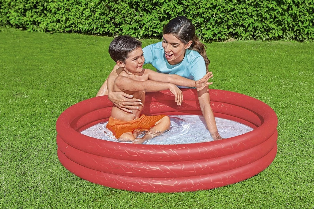 PISCINA GONFIABILE BESTWAY 3 ANELLI 102X25 CM ROSSO E BLU