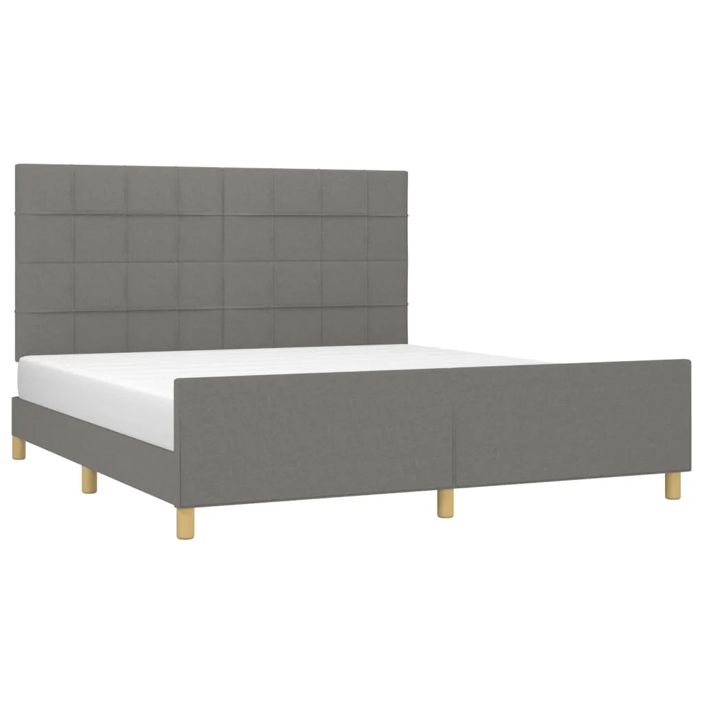 Giroletto senza Materasso-Struttura Letto Grigio Scuro 160x200 cm Tessuto 225966