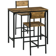 Set Bar ¨C Minimal ¨C 3 Pezzi, MDF, Metallo, Marrone