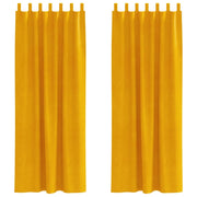 Tende Oscuranti | Tende Blackout 2 pz Giallo senape 140 x 260 cm Velluto