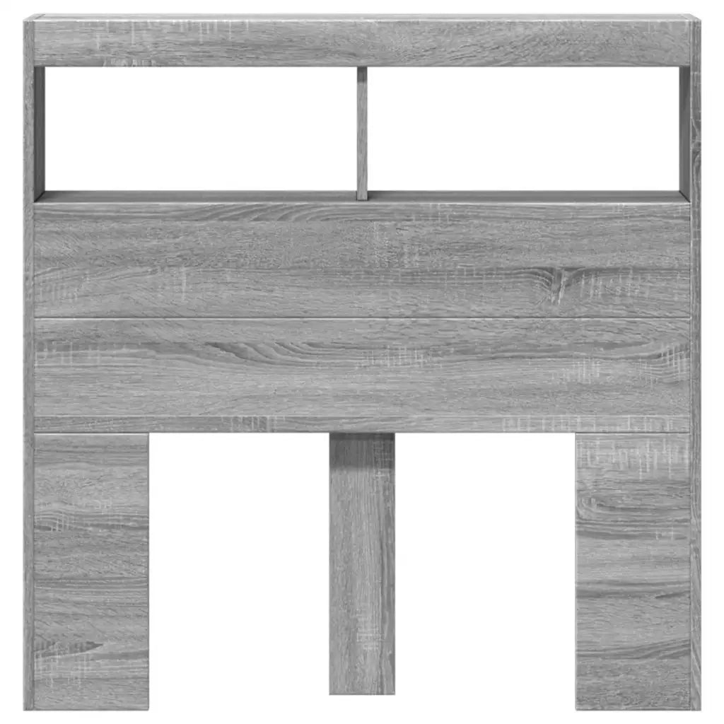 Testiera | Testata con Contenitore a LED Grigio Sonoma 100x17x102 cm