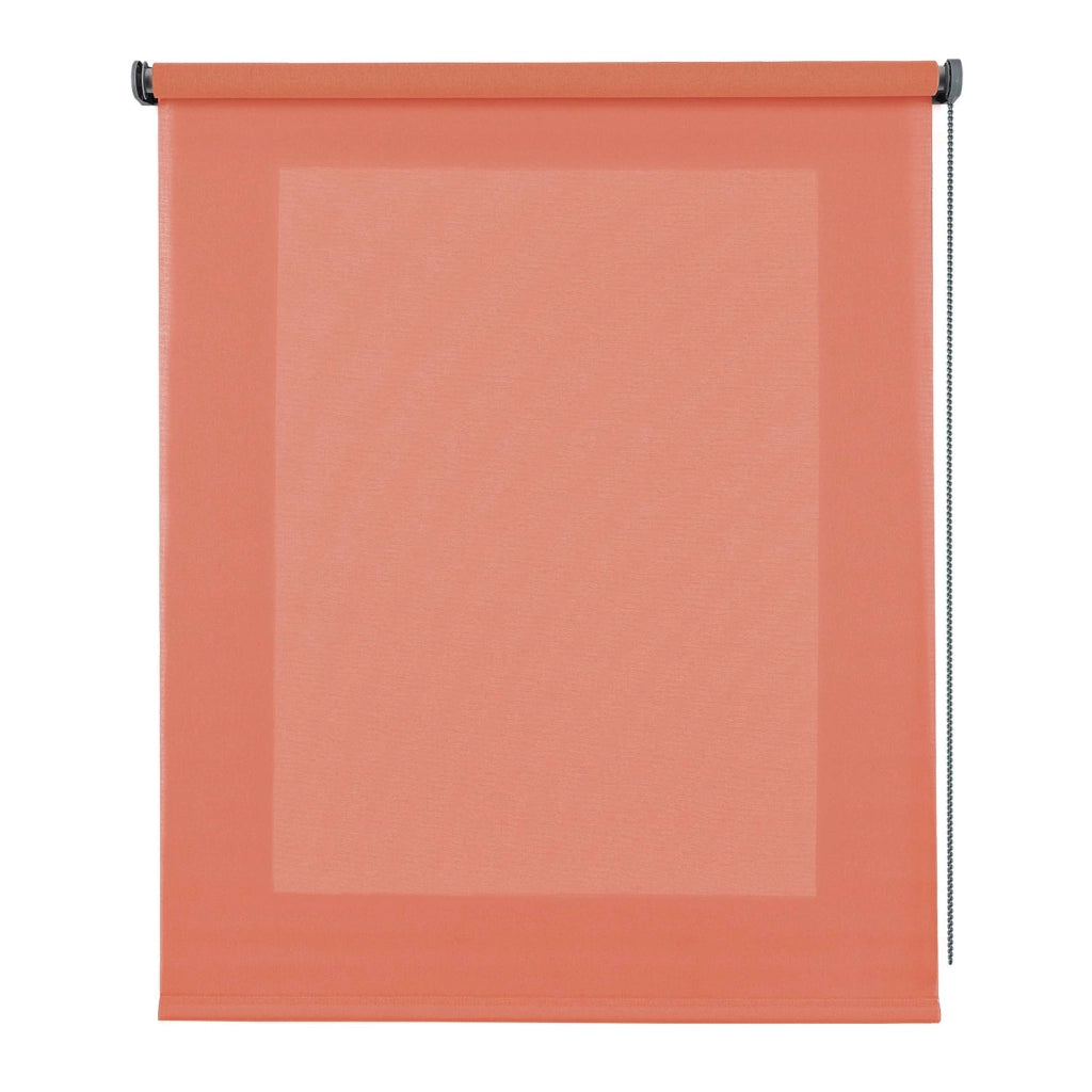 Tenda a Rullo Filtrante, Tenda Avvolgibile Traslucida Liscia Per Finestre e Porte Corallo 120x250 cm