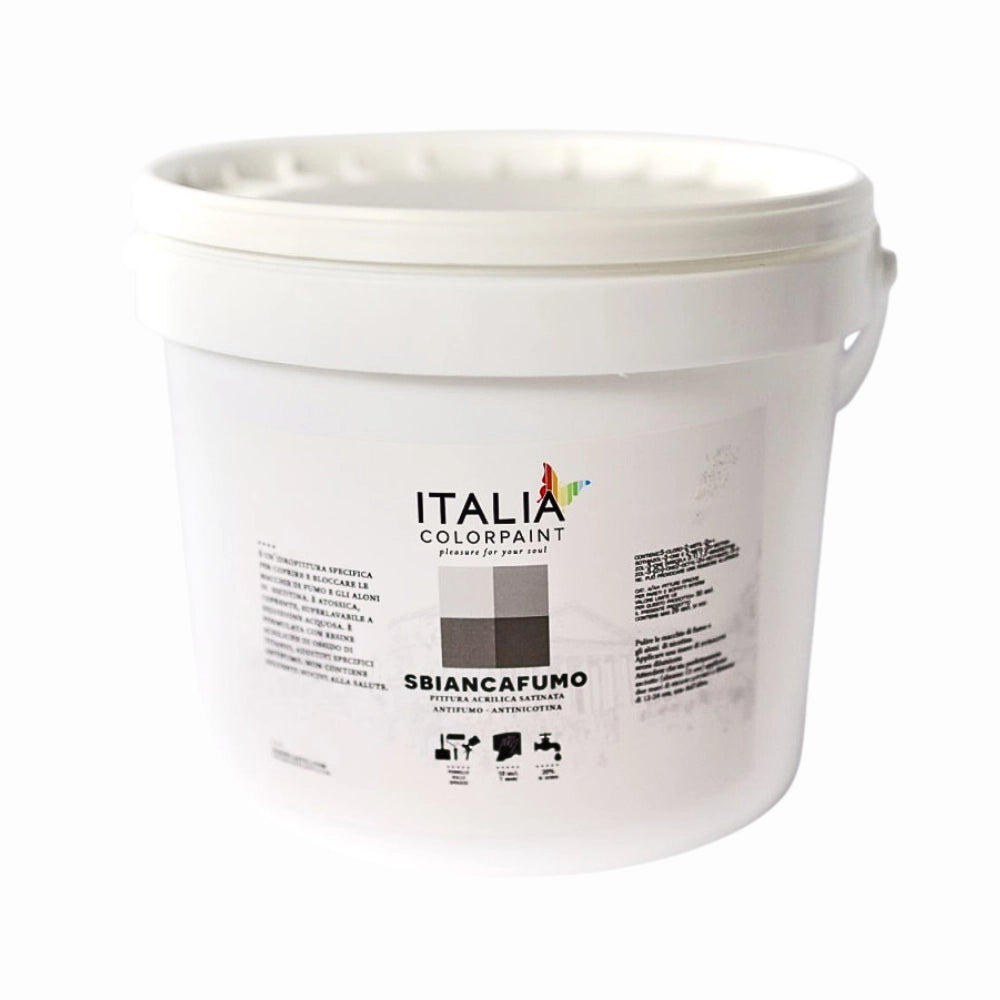 Sbiancafumo pittura acrilica bianco antimacchia e antialone *** formato 2.5 lt, confezione 1