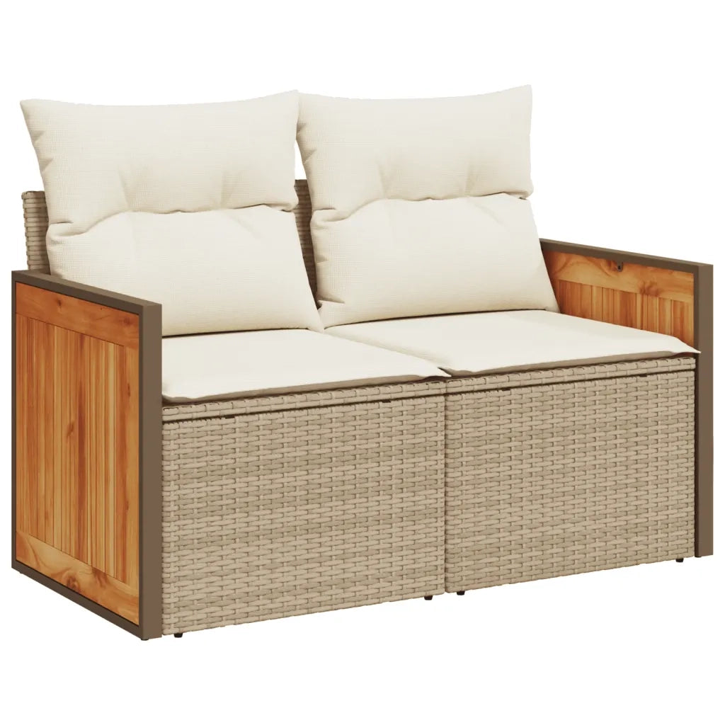 Set Divano da Giardino 6 pz con Cuscini Beige in Polyrattan 3227633