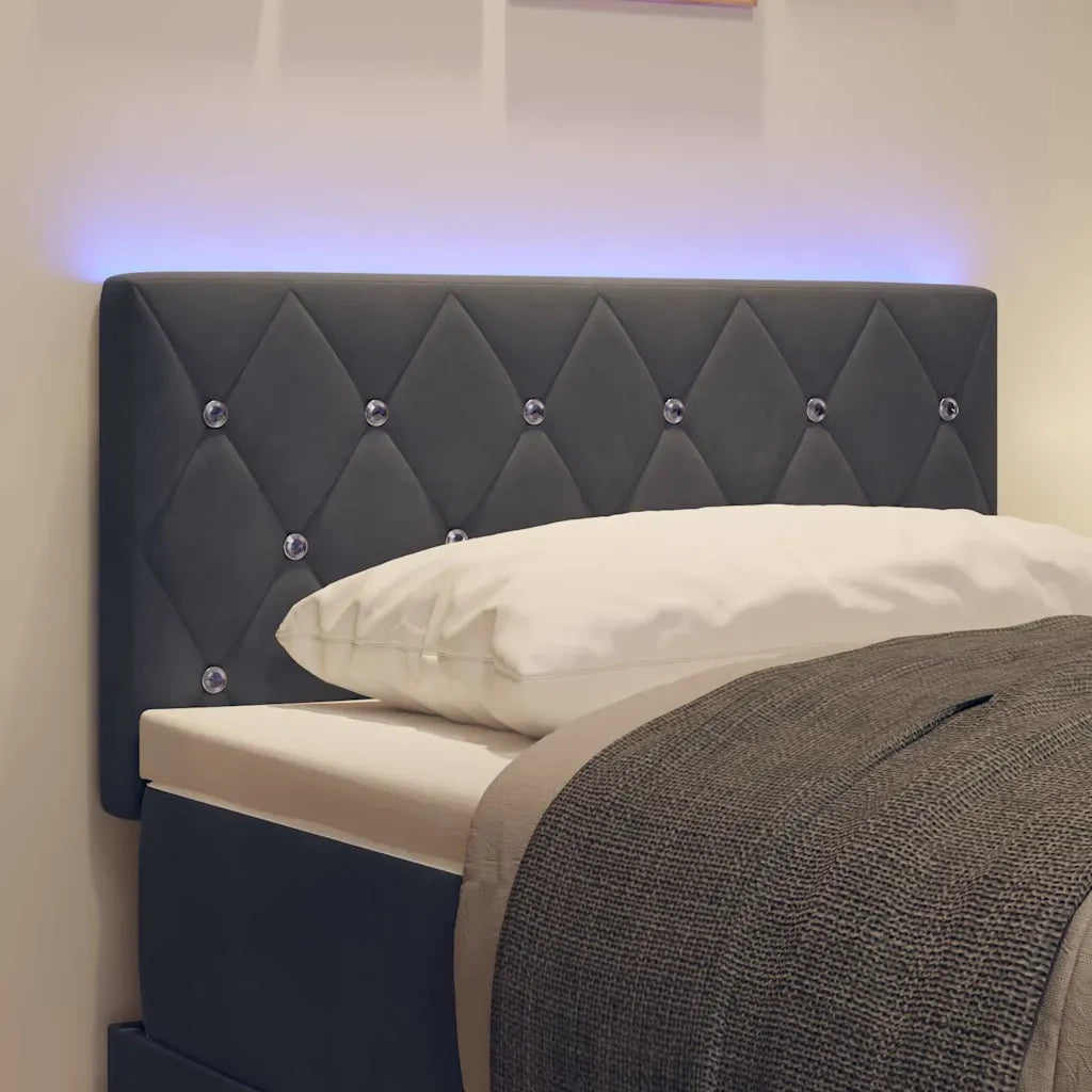 Testiera | Testata LED con strisce LED Grigio scuro 80 cm Velluto