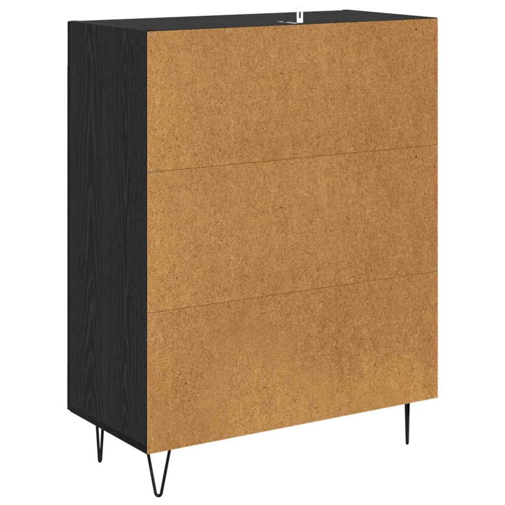 Credenza | Madia | Buffet da pranzo | Armadio da pranzo Rovere Nero 69,5 x 34 x 90 cm