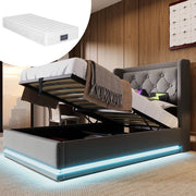 letto imbottito cotone grigio 100 x 210 cm