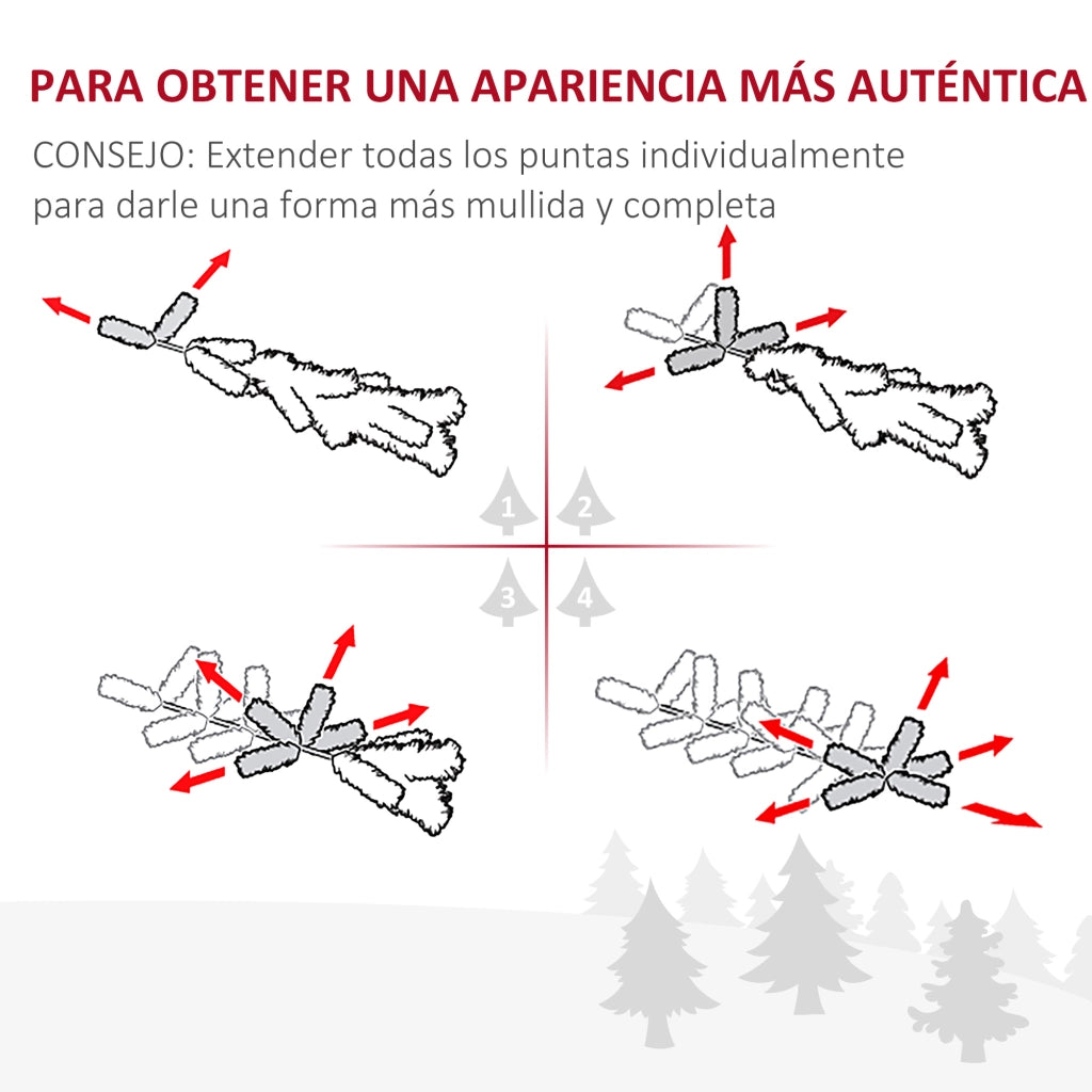 Albero di Natale Artificiale con Supporto ¨C zephmum ¨C 210 cm Verde 865 Rami