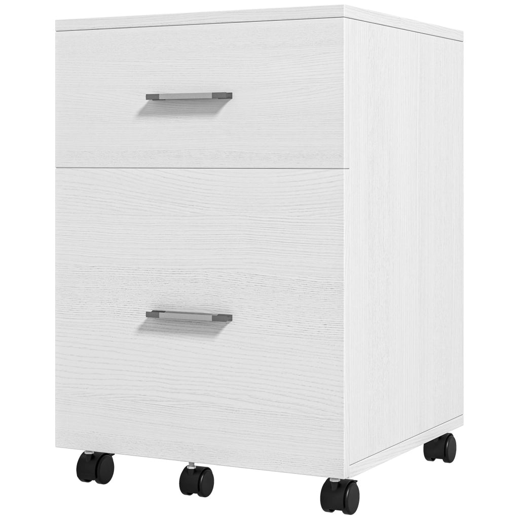 Scrivania con cassetti e ruote ¨C Minimal ¨C 39.5x39x58.5 cm bianco