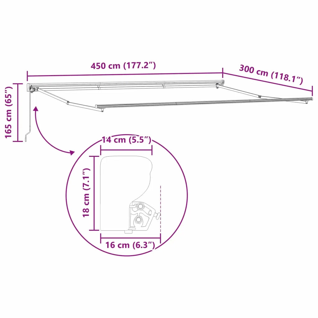 Tenda retrattile manuale Arancione, Grigio, Blu, Bianco 3420297