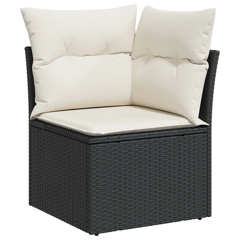 Set Divani da Giardino con Cuscini 7pz Nero Polyrattan 3222865