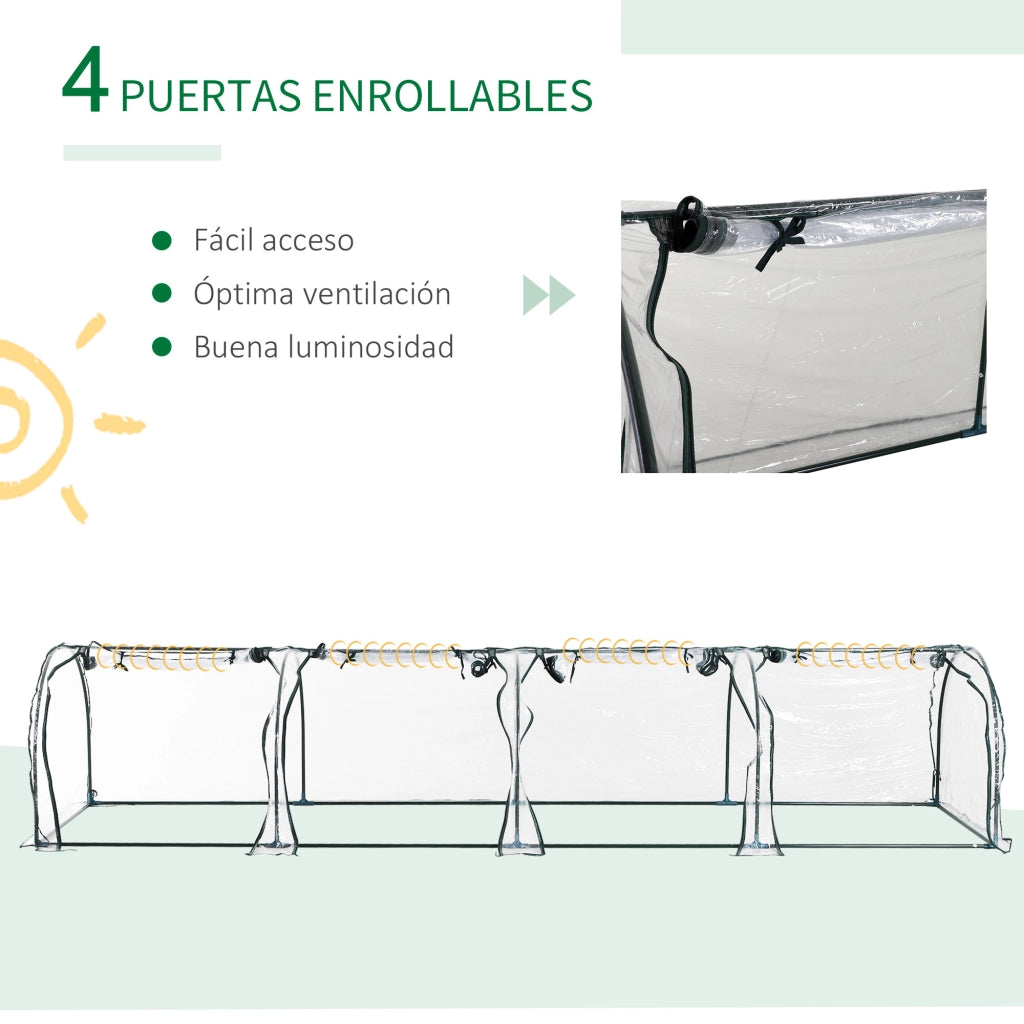 Serra da Giardino per Piante ¨C zephmum ¨C 395x100x80 cm PVC Verde