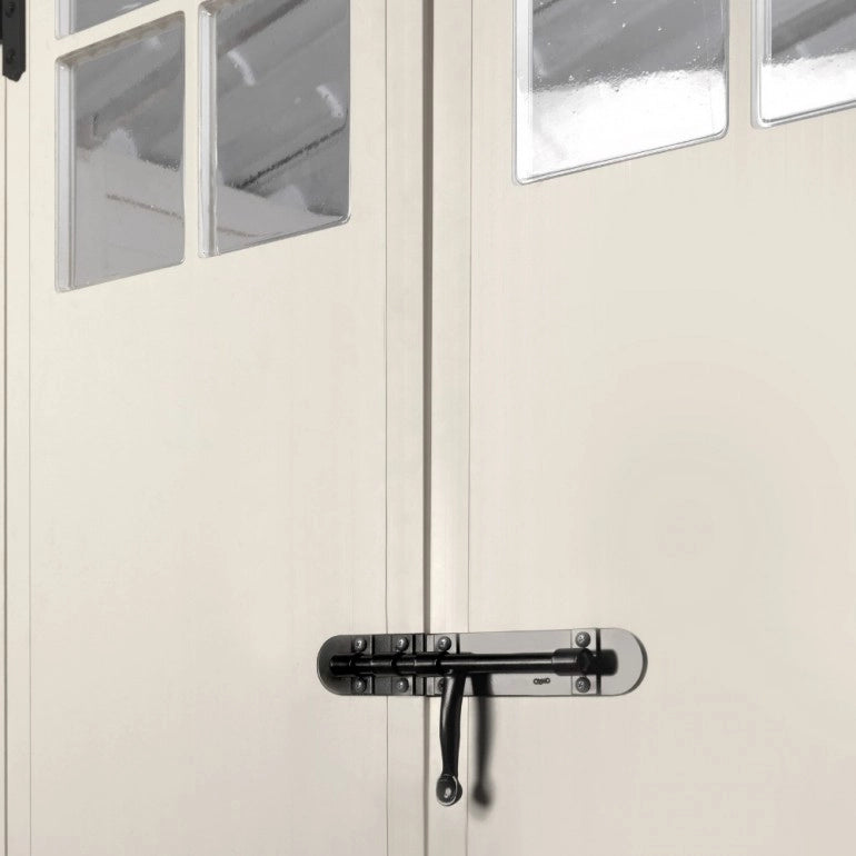 Casetta da Giardino in Resina Tuscany Evo 100.1 con porta reversibile, Pavimentazione inclusa, colore Beige, 132x88x195h cm
