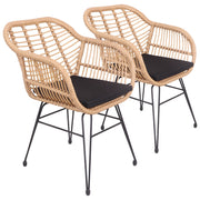 Set di 2 poltrone in rattan sintetico con cuscini CINTA
