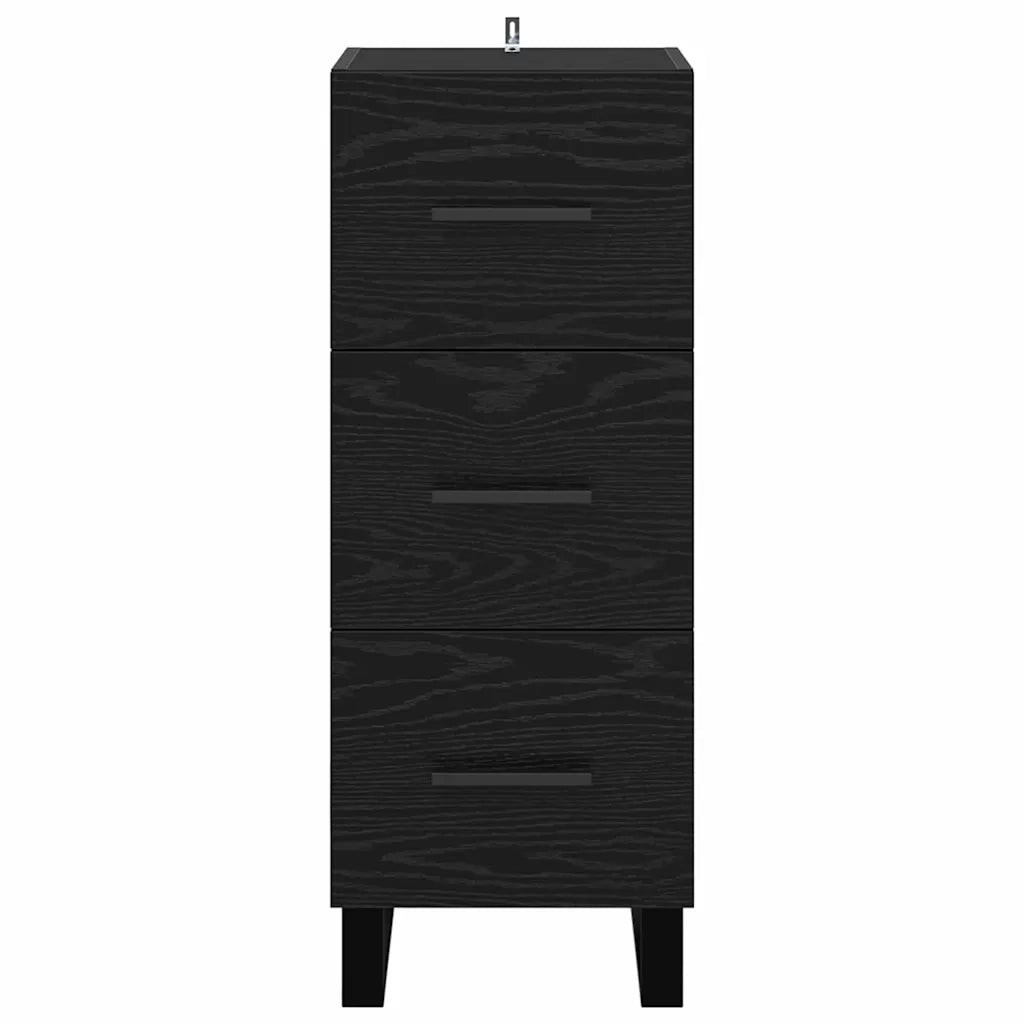 Credenza con Cassetto-Buffet-Armadio da cucina Rovere Nero 34,5 x 34 x 90 cm