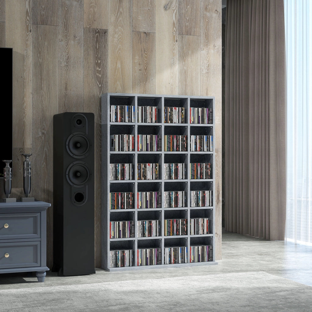 Libreria per CD e DVD in legno ¨C zephmum ¨C 89x130.5 cm grigio