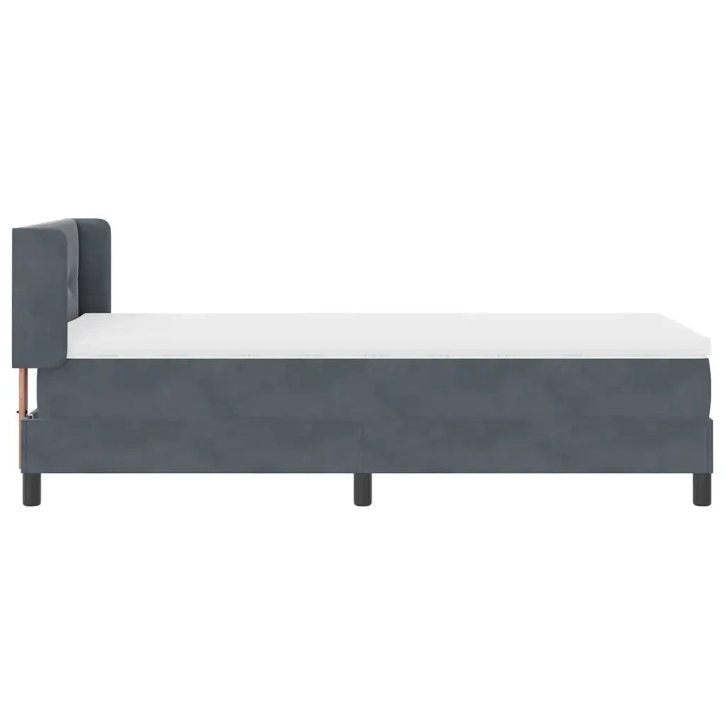Letto a molle con materasso-Struttura Letto con Materasso Grigio scuro 200 x 90 cm Poliestere 122110