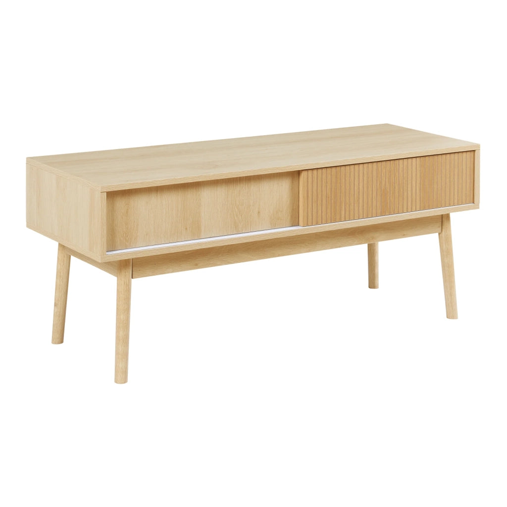 Mobile porta TV mensola per soggiorno 115 x 40 x 48 cm MDF effetto rovere 03_0010078