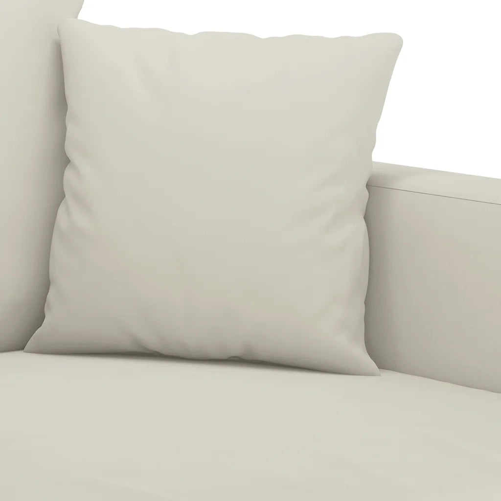 Set di Divani 3 pz con Cuscini Crema in Velluto