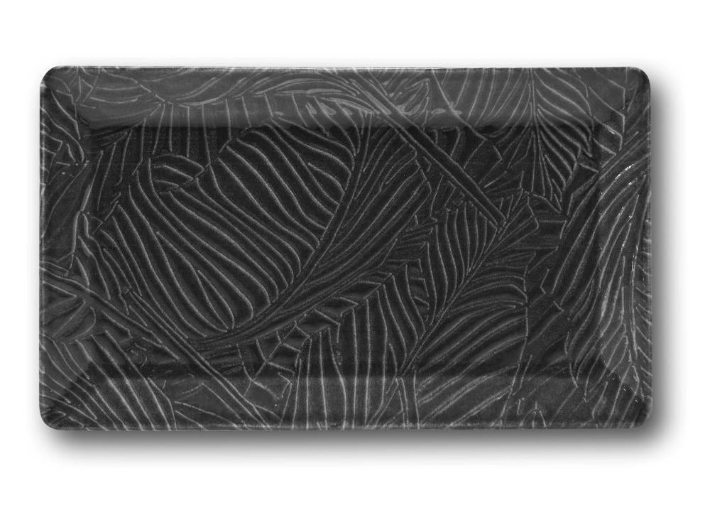 Vassoio Piatto da Portata in Porcellana Breath Nero 29 x 17,5 cm Saturnia