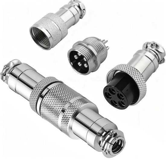 Connessioni aeree 5-punti GX12 2pz - Contatti metallici per varie applicazioni