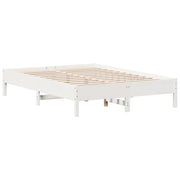 Letto matrimoniale | Letto per adulti | Letto senza Materasso Bianco 150x200 cm Legno Massello di Pino