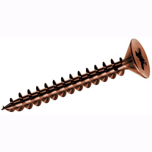 Viti per Legno truciolare Bronzate Testa Piana Svasata Fresata a croce 3x35 mm Conf. 500 pz