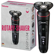 Beurer MN8X Rasoio Rotante Nero 3 Testine Flessibili Batteria Ricaricabile