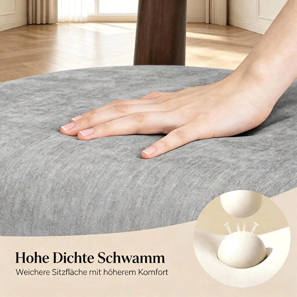 Sedia da pranzo Set da 2 con Schienale Imbottito Design Ergonomico in Ciniglia Grigio