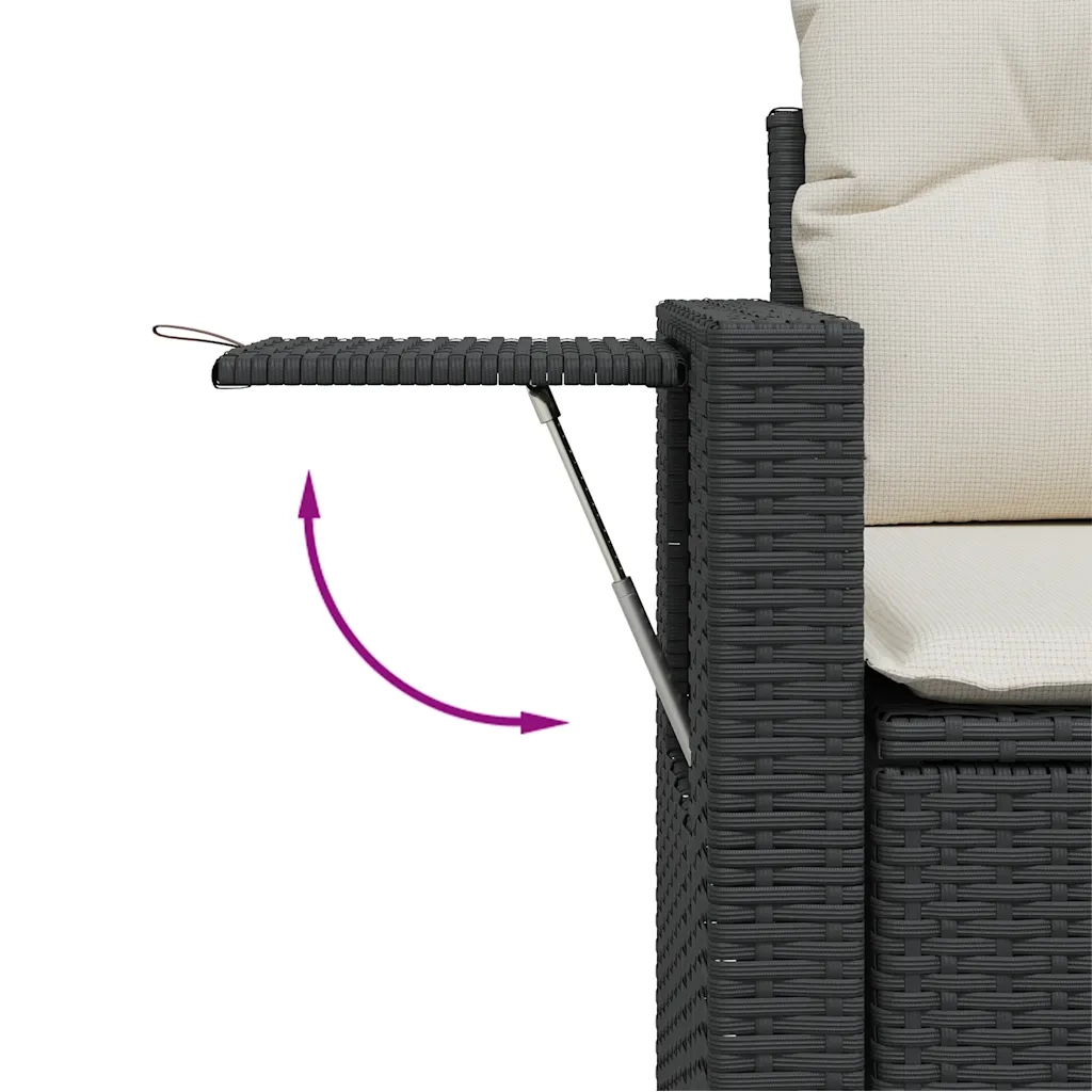 Set Divani da Giardino con Cuscini 7pz Nero Polyrattan 3327108