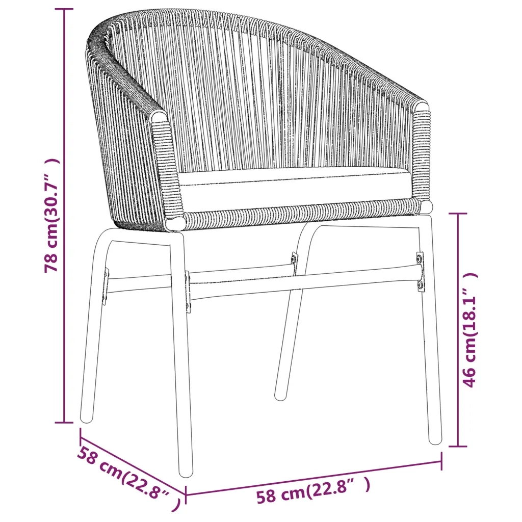 Set Mobili da Pranzo per Giardino 3 pz Nero 3099221